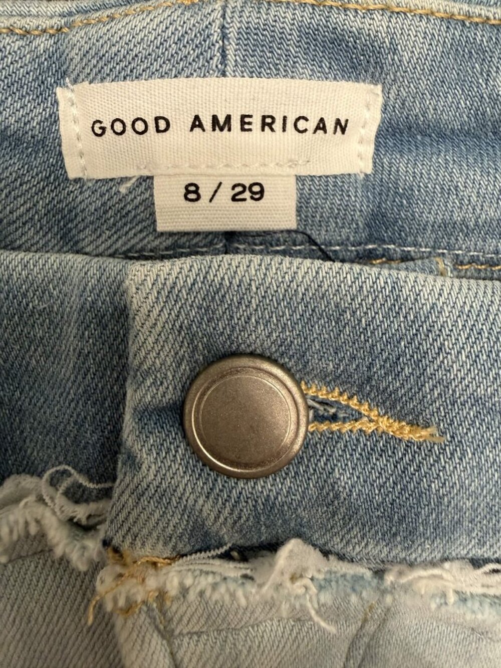 Good American Good Legs Two-Tone High Waist Ankle Straight Leg Jeans - Picture 5 of 5